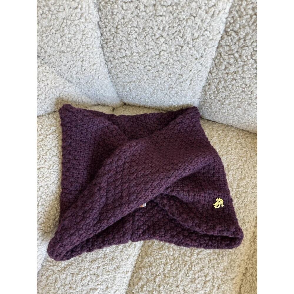 Tory Burch Burgundy Merino Wool Knitted Snood
